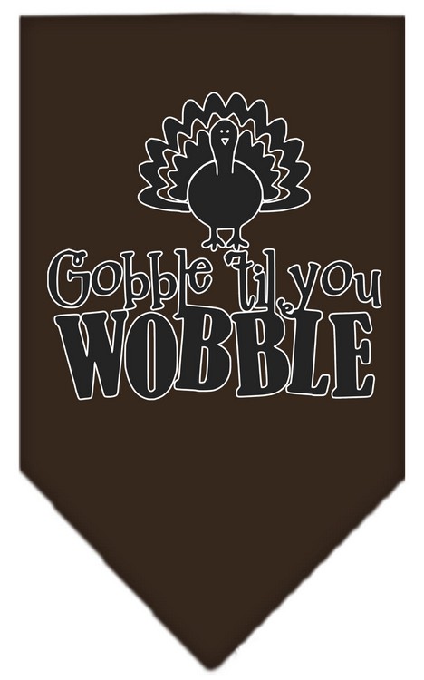 Gobble til You Wobble Screen Print Bandana Cocoa Small